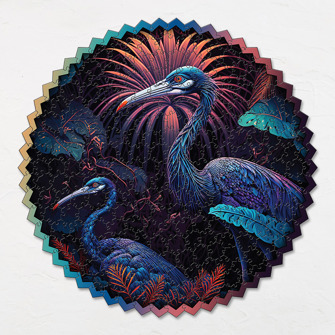 Tropical Birds digital art puzzle for kids and adults a creative art base puzzle