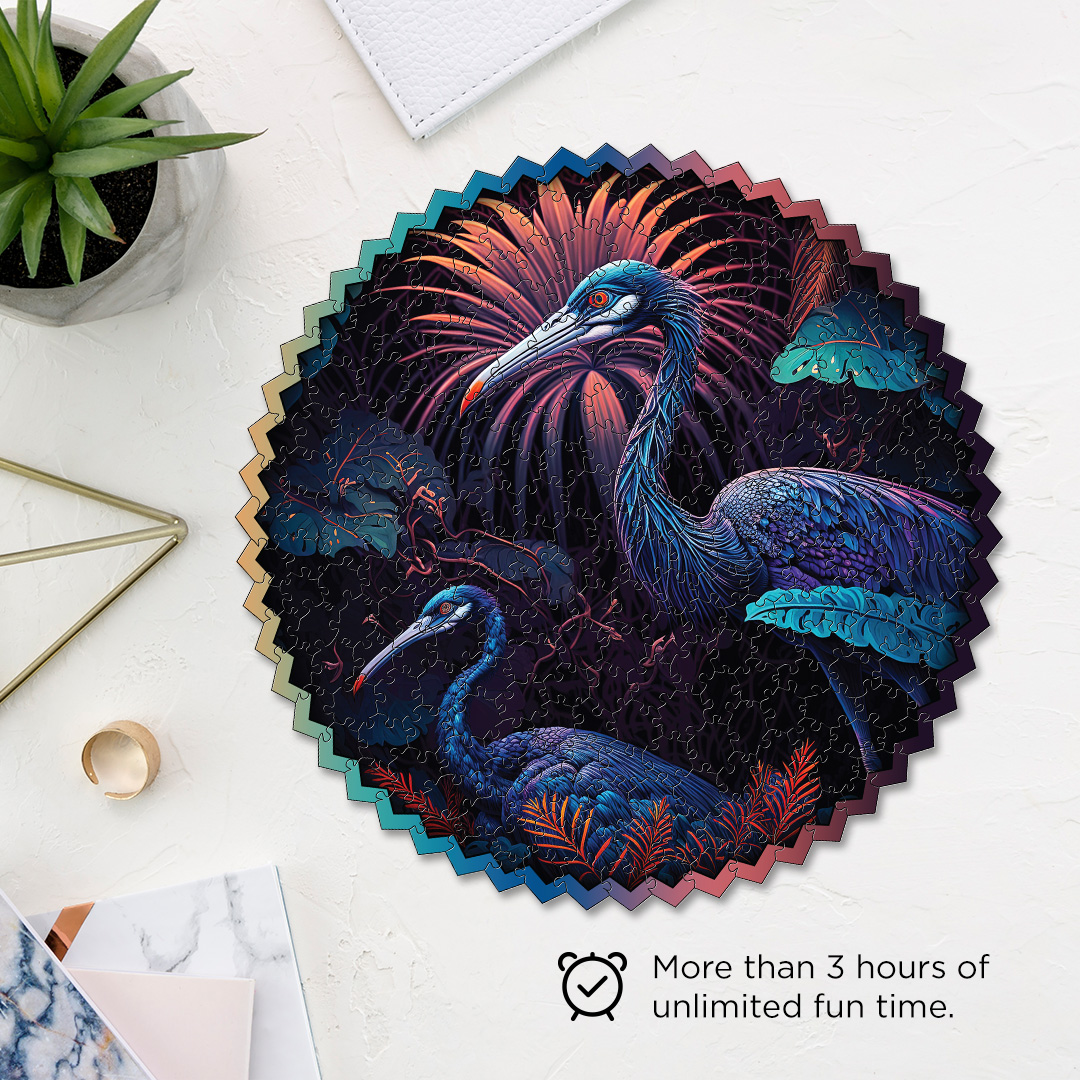 Tropical Birds digital art puzzle for kids and adults a creative art base puzzle