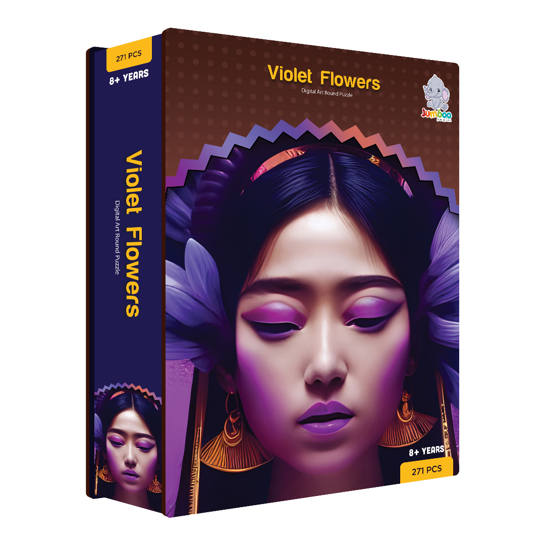 Violate Flowers digital art puzzle for kids and adults a creative art base puzzle