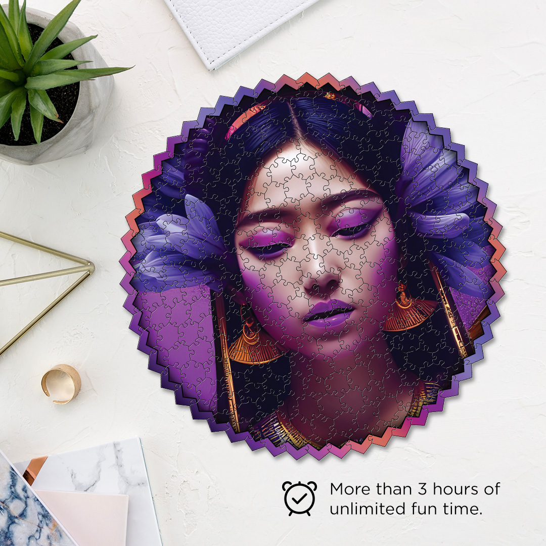 Violate Flowers digital art puzzle for kids and adults a creative art base puzzle