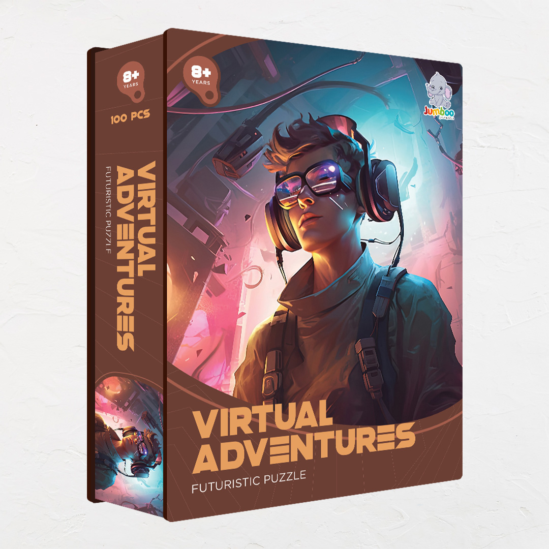 Virtual Adventure a futuristic new age Octagon combined shape jigsaw puzzle