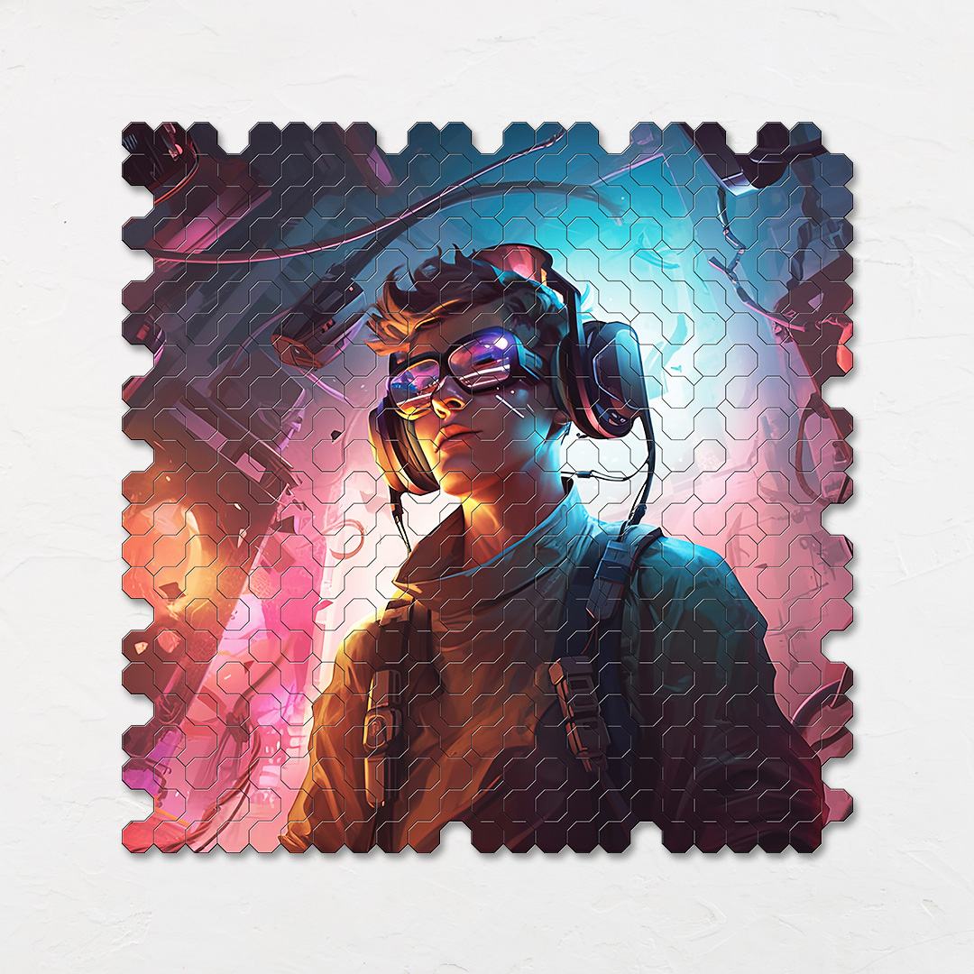 Virtual Adventure a futuristic new age Octagon combined shape jigsaw puzzle