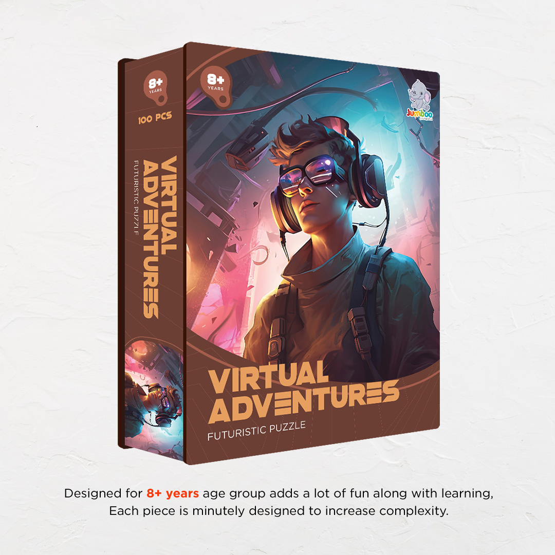 Virtual Adventure a futuristic new age Octagon combined shape jigsaw puzzle