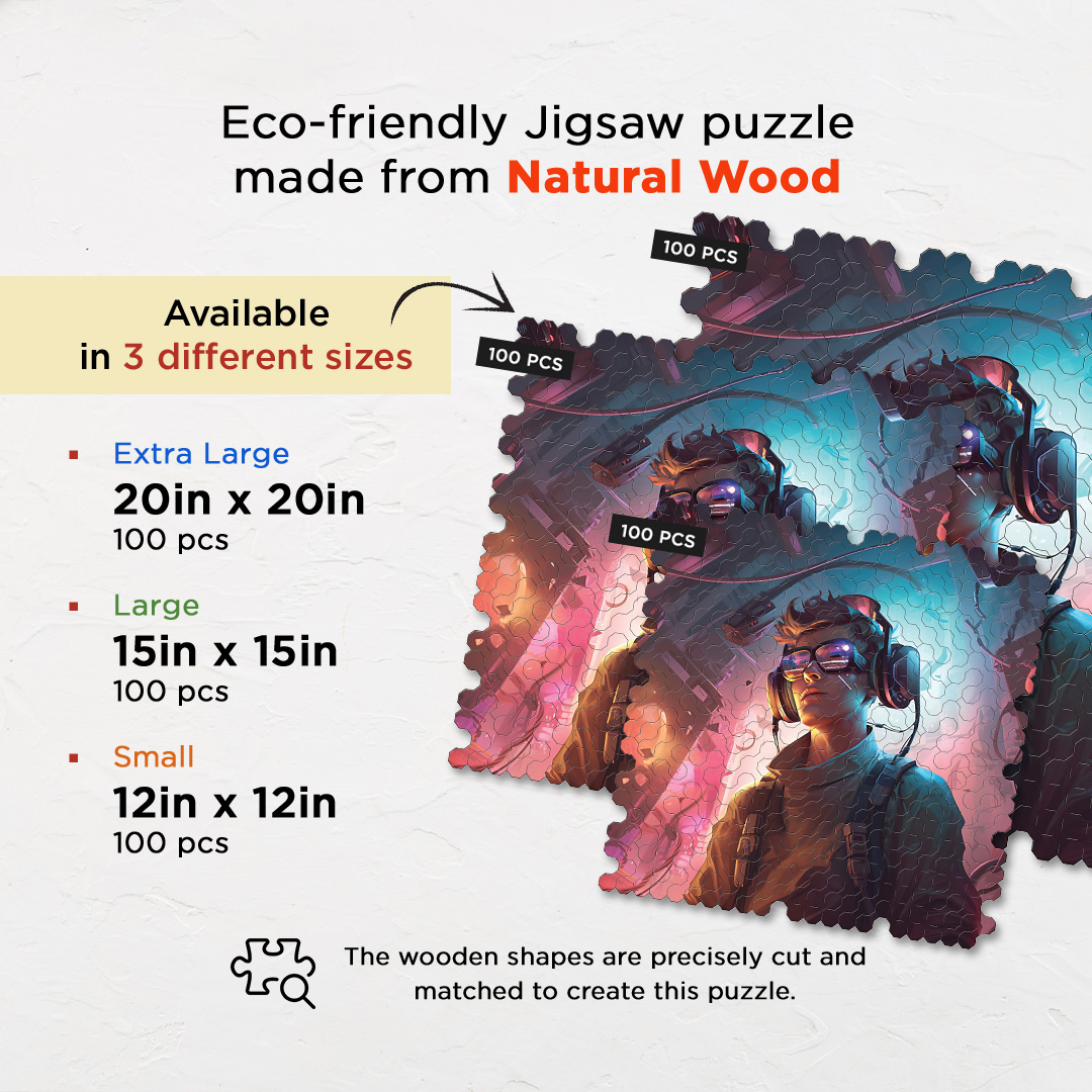 Virtual Adventure a futuristic new age Octagon combined shape jigsaw puzzle