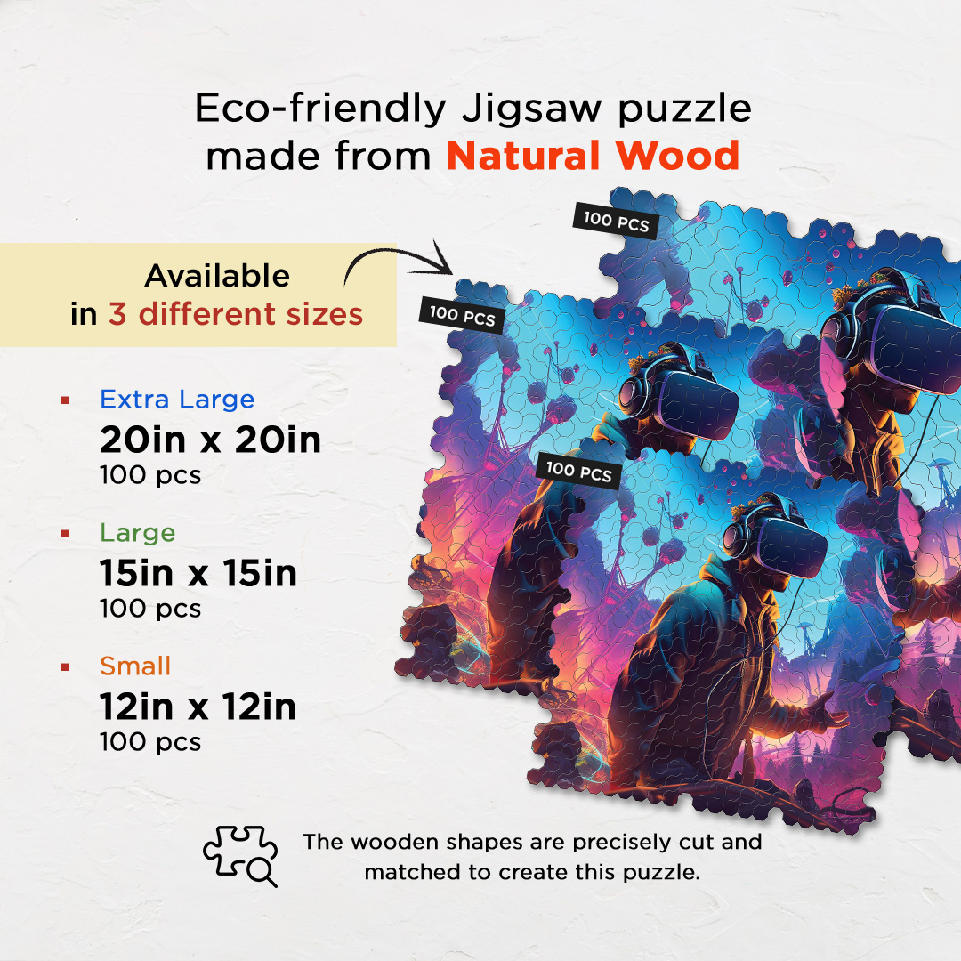 Virtual Gaming a futuristic new age Octagon combined shape jigsaw puzzle