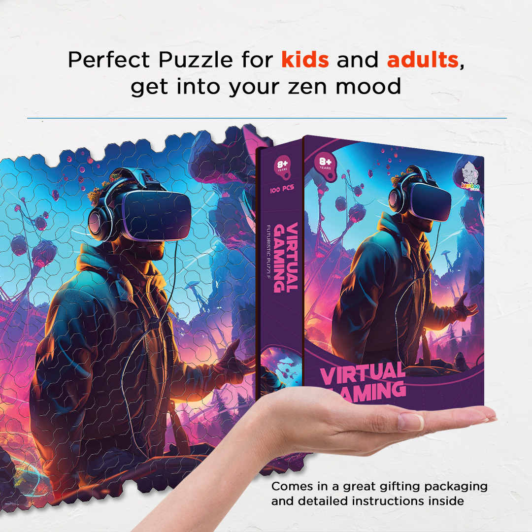 Virtual Gaming a futuristic new age Octagon combined shape jigsaw puzzle