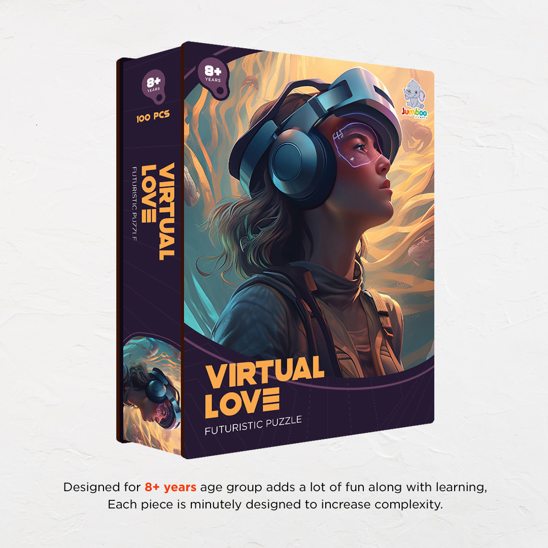Virtual Love a futuristic new age Octagon combined shape jigsaw puzzle