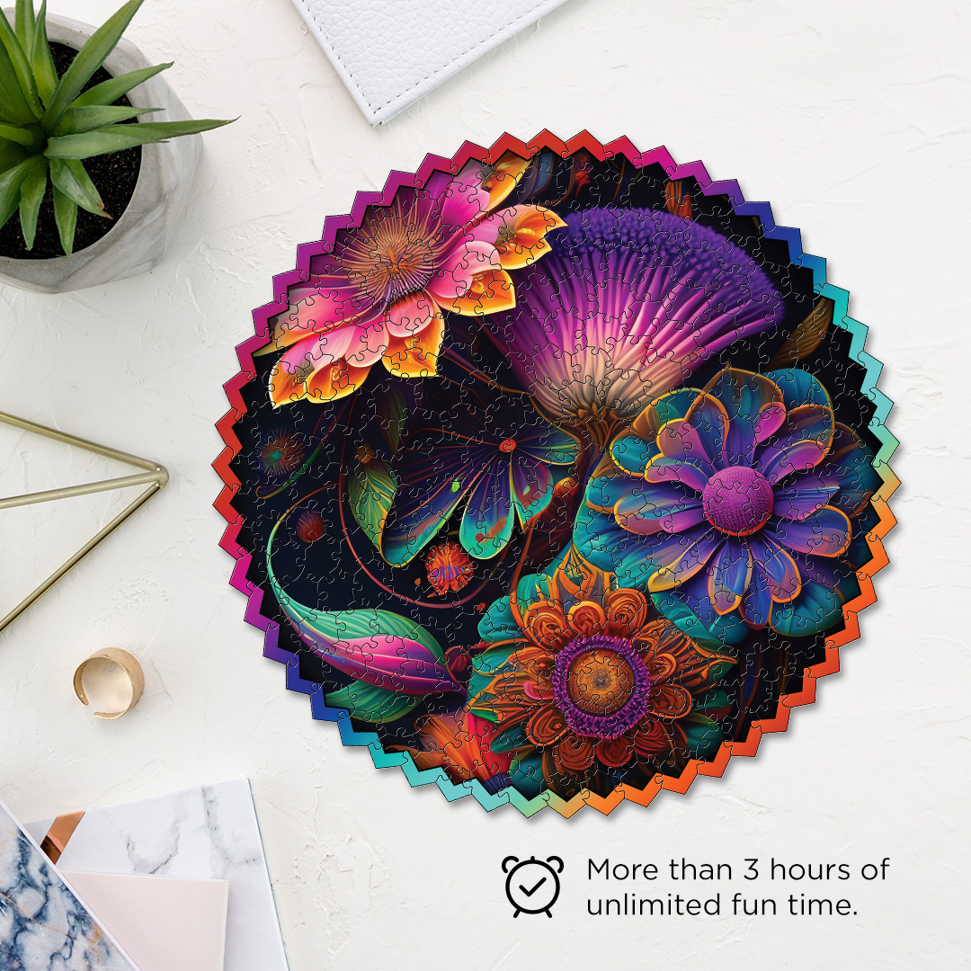 Wild Flower digital art puzzle for kids and adults a creative art base puzzle