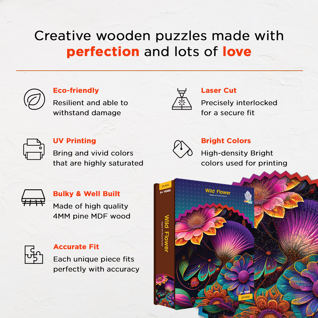 Wild Flower digital art puzzle for kids and adults a creative art base puzzle