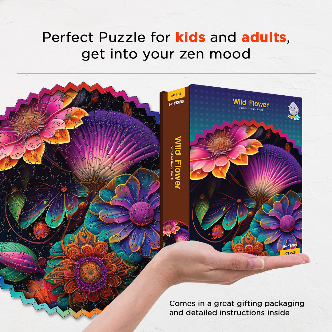 Wild Flower digital art puzzle for kids and adults a creative art base puzzle