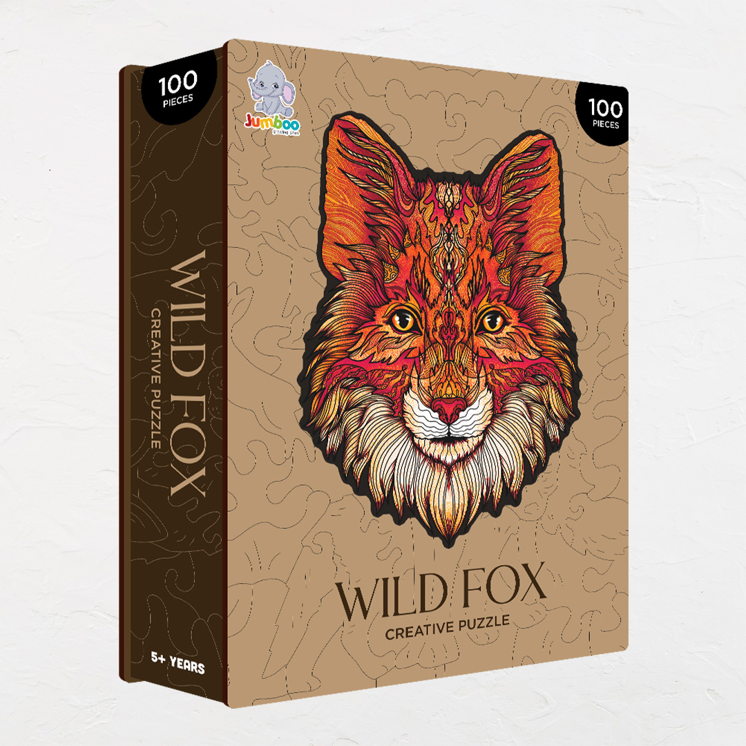 Wild Fox creative jigsaw puzzle for kids and adults includes different custom shapes