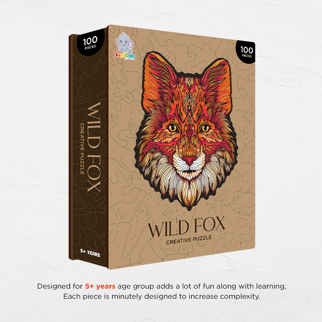 Wild Fox creative jigsaw puzzle for kids and adults includes different custom shapes