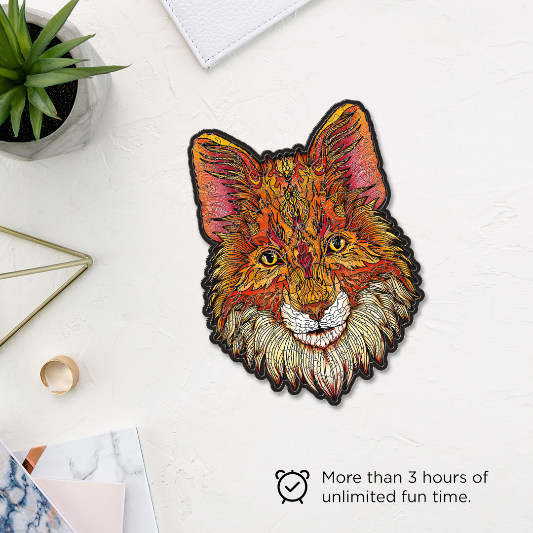 Wild Fox creative jigsaw puzzle for kids and adults includes different custom shapes