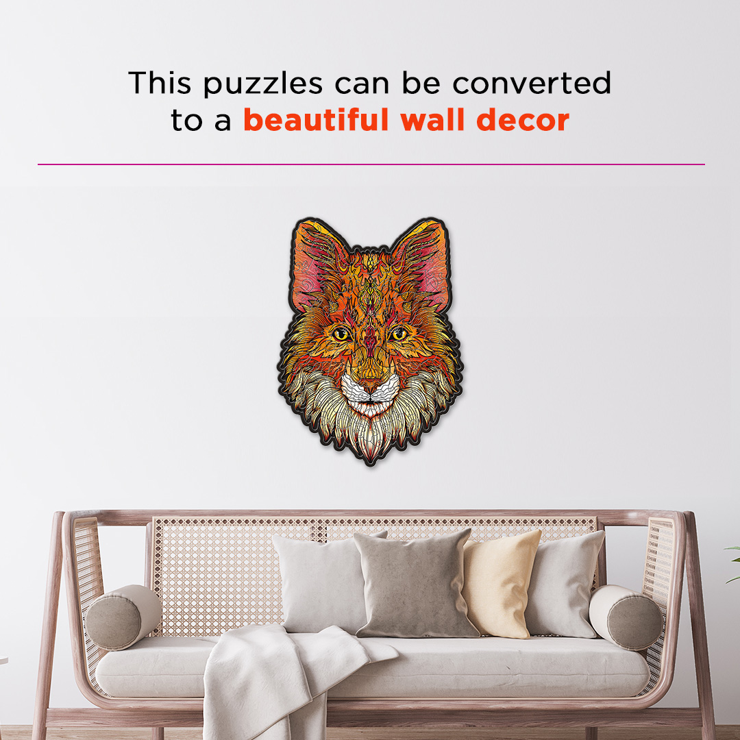 Wild Fox creative jigsaw puzzle for kids and adults includes different custom shapes