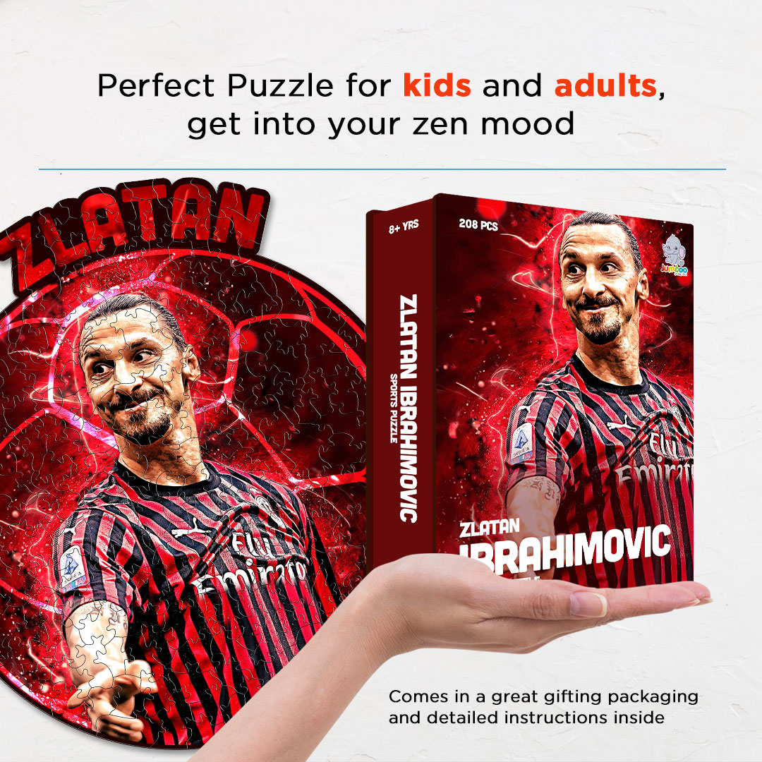 Zlatan Ibrahimovic jigsaw puzzle created for the football lovers with unique shapes